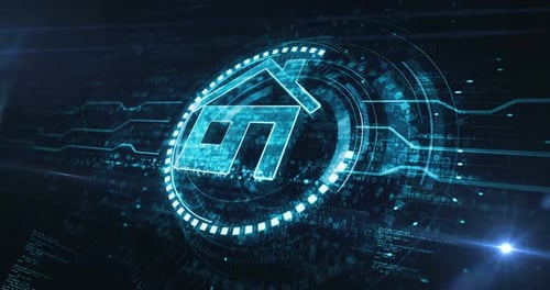 Smart home network system and house control symbol digital concept loop