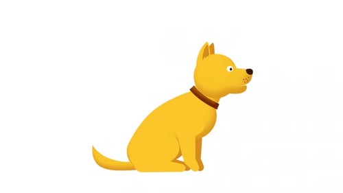 Cartoon-Hund sitzt und bellt