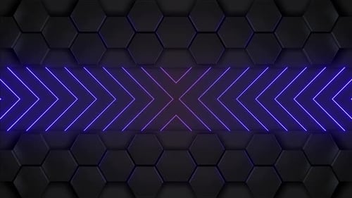 Fond hexagonal futuriste avec des lignes violettes brillantes