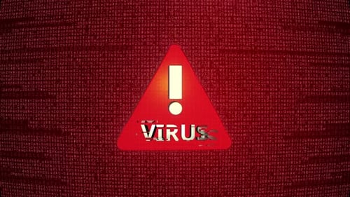 Virus Warning Error Alart Danger Digital Noise Glitch Effect Tv Screen