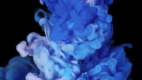 Abstract Blue and Purple Ink Swirling