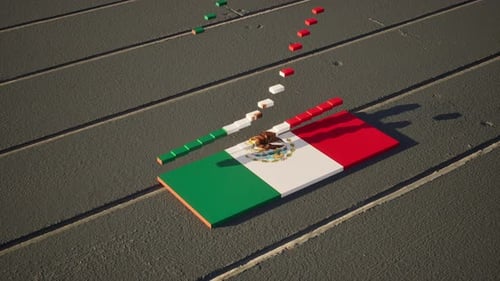 Mexican Flag Domino Reveal Animation
