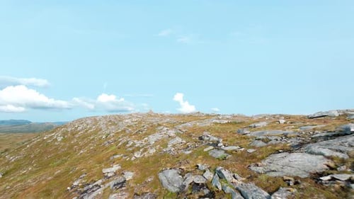 Blaheia Mountain, Norway - A Breathtaking Sight of a Rugged Mountain Landscape - Drone Flying Forwar