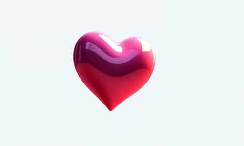 Animated Glossy Red Heart with Glowing Sparkles