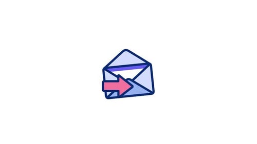Flat Design Email Message Sending Receiving Icon Animation