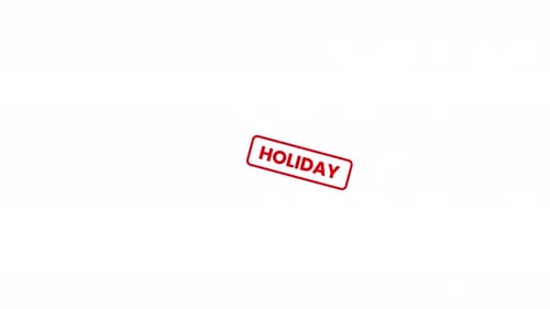 Animated Hand Stamping Red 'Holiday' Word