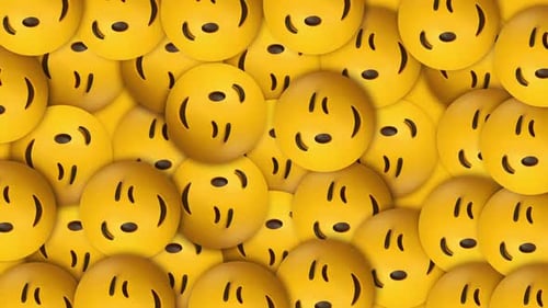 Winking and Smiling Emoji Faces Seamless Animated Pattern