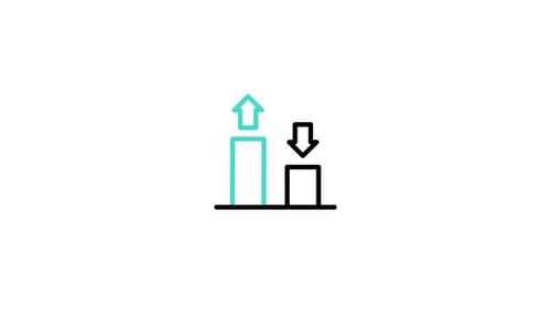 Minimalist Animated Bar Chart with Up and Down Arrows