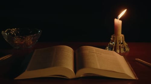 Opened Book On A Desk