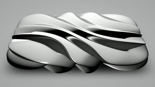 Abstract Metallic Flowing Wave Shape Animation
