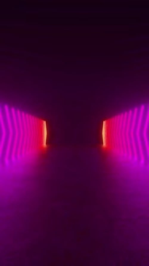 Seamless Loop of Abstract Neon Light Tunnel Background