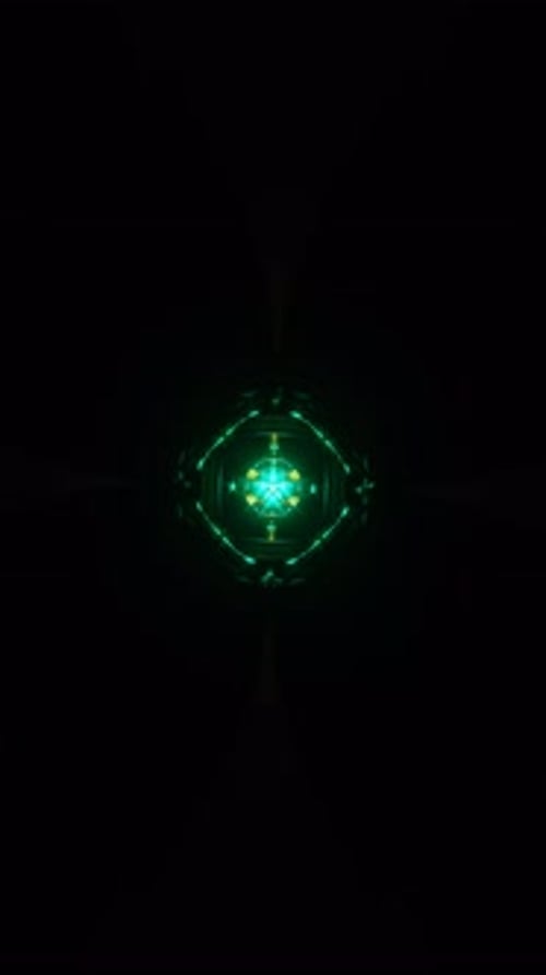 Vertical Video of Futuristic 3D Objects Floating in Abstract VJ Space