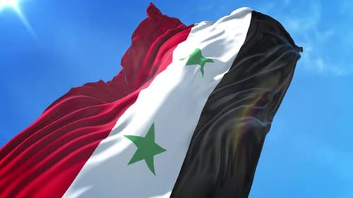 Realistic Waving Syria Flag Loop