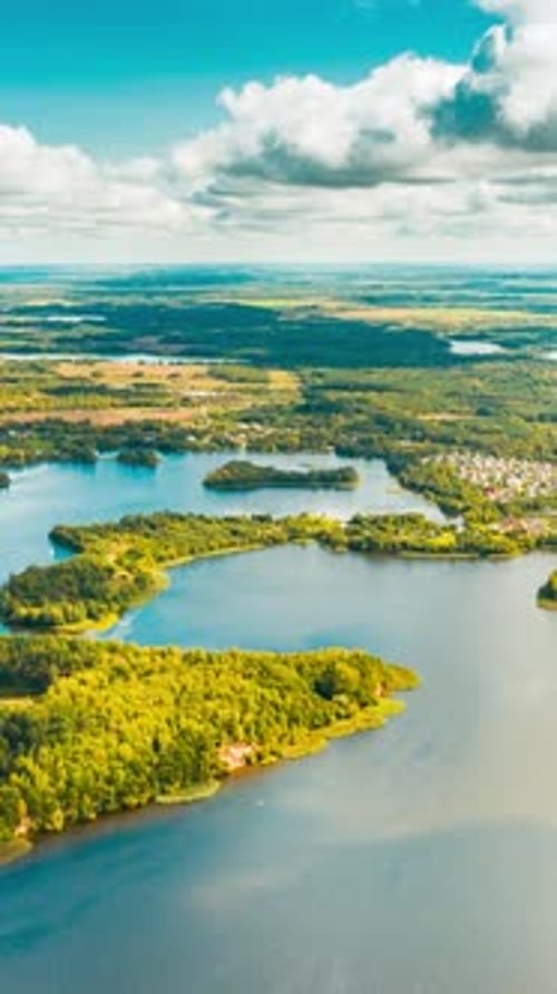 Vertical Vertical Shot Time Lapse Dronelapse Hyperlapse Of Cityscape Skyline Top View Of European