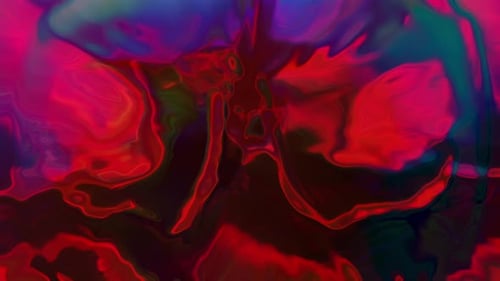 Animation abstraite présentant des couleurs et des formes éclatantes au fil du temps