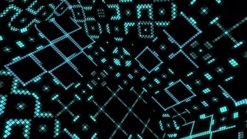 Abstract Glowing Geometric Grid Loop Background