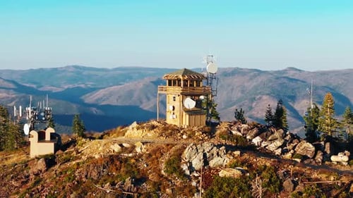 Majestic Fire Lookout Tower on a California Mountainside