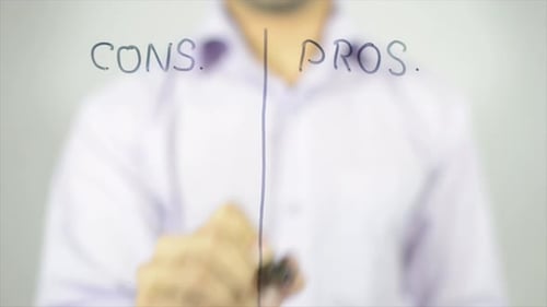 Pros and Cons List Written on Clear Surface