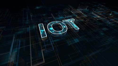 IoT Text Reveal on Digital Network Grid