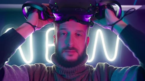 Bearded Vr Gamer Clothes Glasses