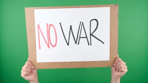Anti-War Sign on Green Screen Background
