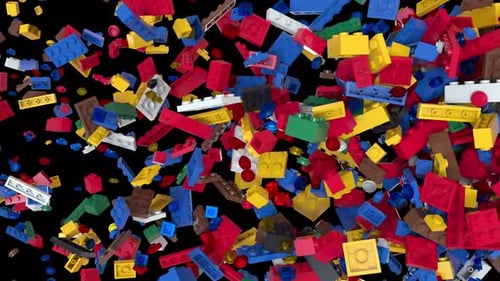 Dynamic Colored Building Block Transition From Side Than Explode