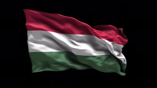 Realistic Hungarian Flag Waving Animation