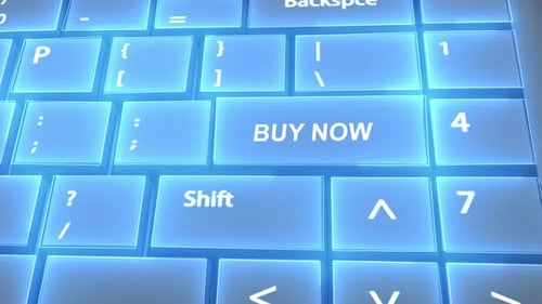 Futuristische Computertastatur Jetzt kaufen Text auf Taste