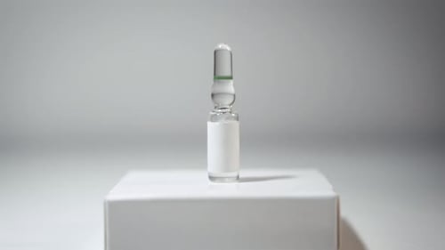 Medical Glass Ampule Pharmaceutical on White Background