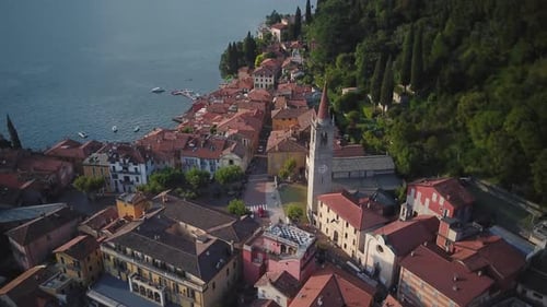 Aerial View of Varenna Old Town