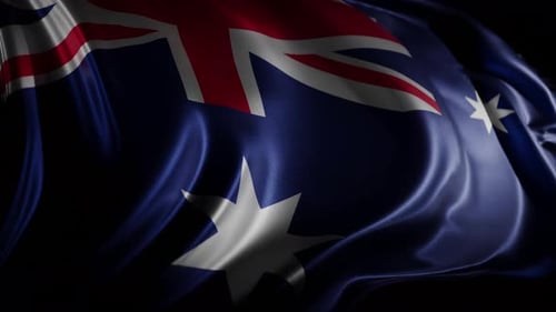 Photorealistic Waving Australian Flag Background