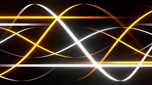 Orange And White Moving Neon Lines Background Vj Loop In 4K