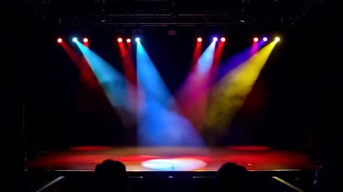Dynamic Stage Lighting With Multi Color Spotlights and Fog