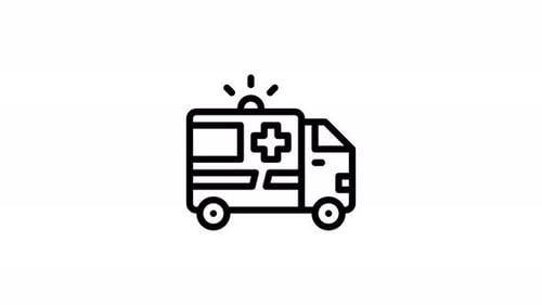 Flat Design Ambulance Icon Animation