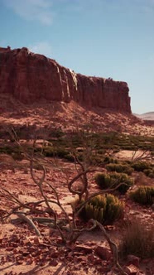 Desert Landscape With Rock Formation