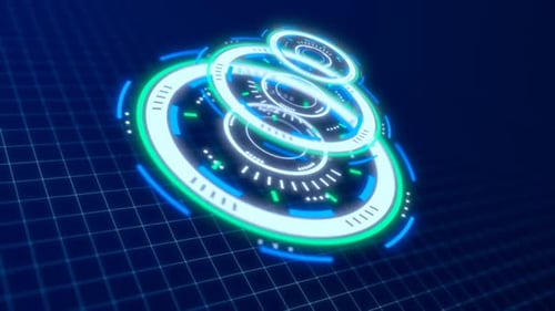 Futuristic Digital Circle HUD Element Animation