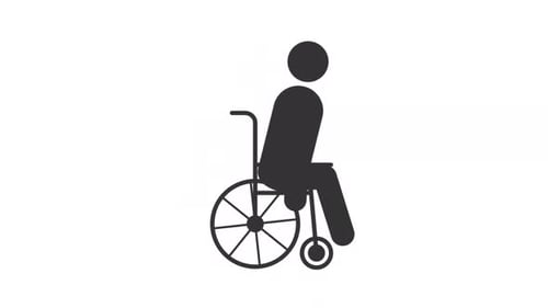 Animated Wheelchair User Accessibility Icon Loop