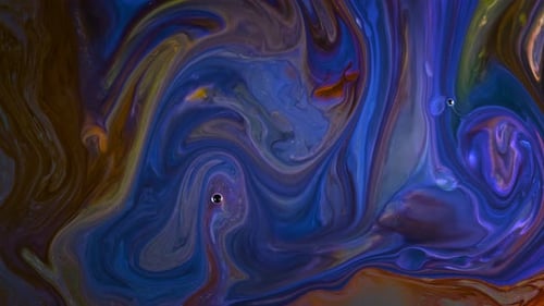 Abstract Fractal Swirls of Blue, Orange, and Yellow