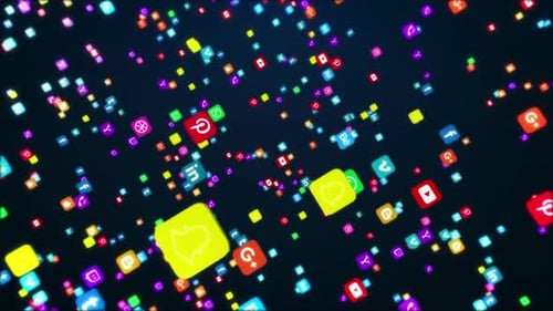 Social Media App Icons Network Global Connection