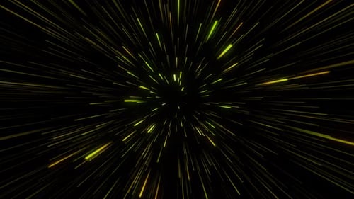 Multicolored speed lines flying particles loop background.