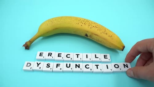 Banana with Erectile Dysfunction Message Close Up