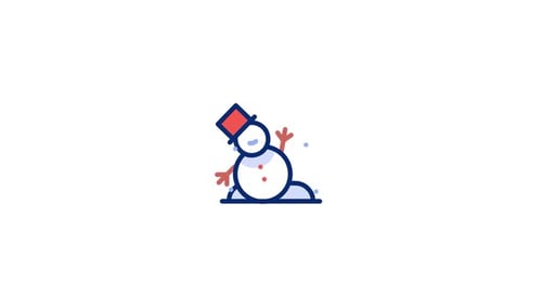 Animated Flat Design Snowman for Holiday Projects