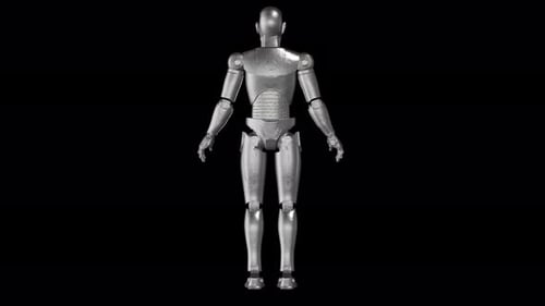 Eleganter humanoider Roboter in Bewegung