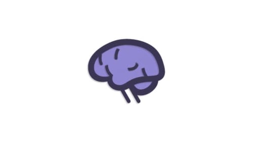 Animated Brain Icon with Pulsing Thoughts