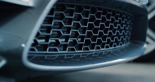 Close up of details of anonymous prestigious modern car. Shot in 8K. Concept of passion for drivin