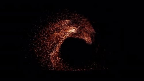 Dynamic Fiery Particle Swirl Transition Reveal