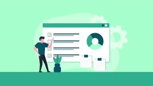 Productivity Increase Checklist and Pie Chart for Business Growth.