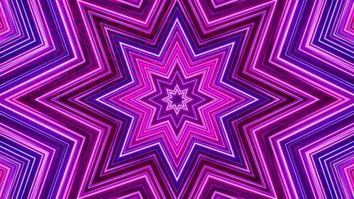 Dynamic neon starbursts pulsate with vibrant energy, a dazzling light show