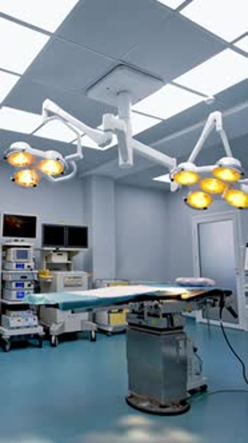 White perfectly clean surgical room with modern equipment.