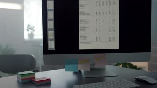 Close up of doctor computer screen data results analysis in modern clinic